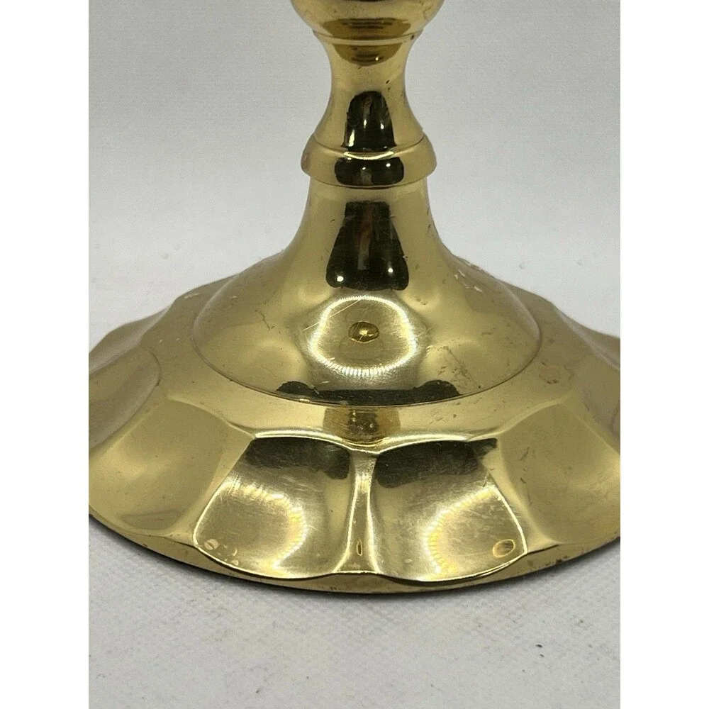 Single Polished Brass Candlestick Candle Holder 8.5